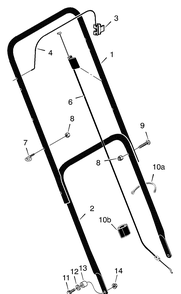 Handle Assembly Diagram and Parts List for 201011X99A 2004 Briggs and Stratton Lawn Mower